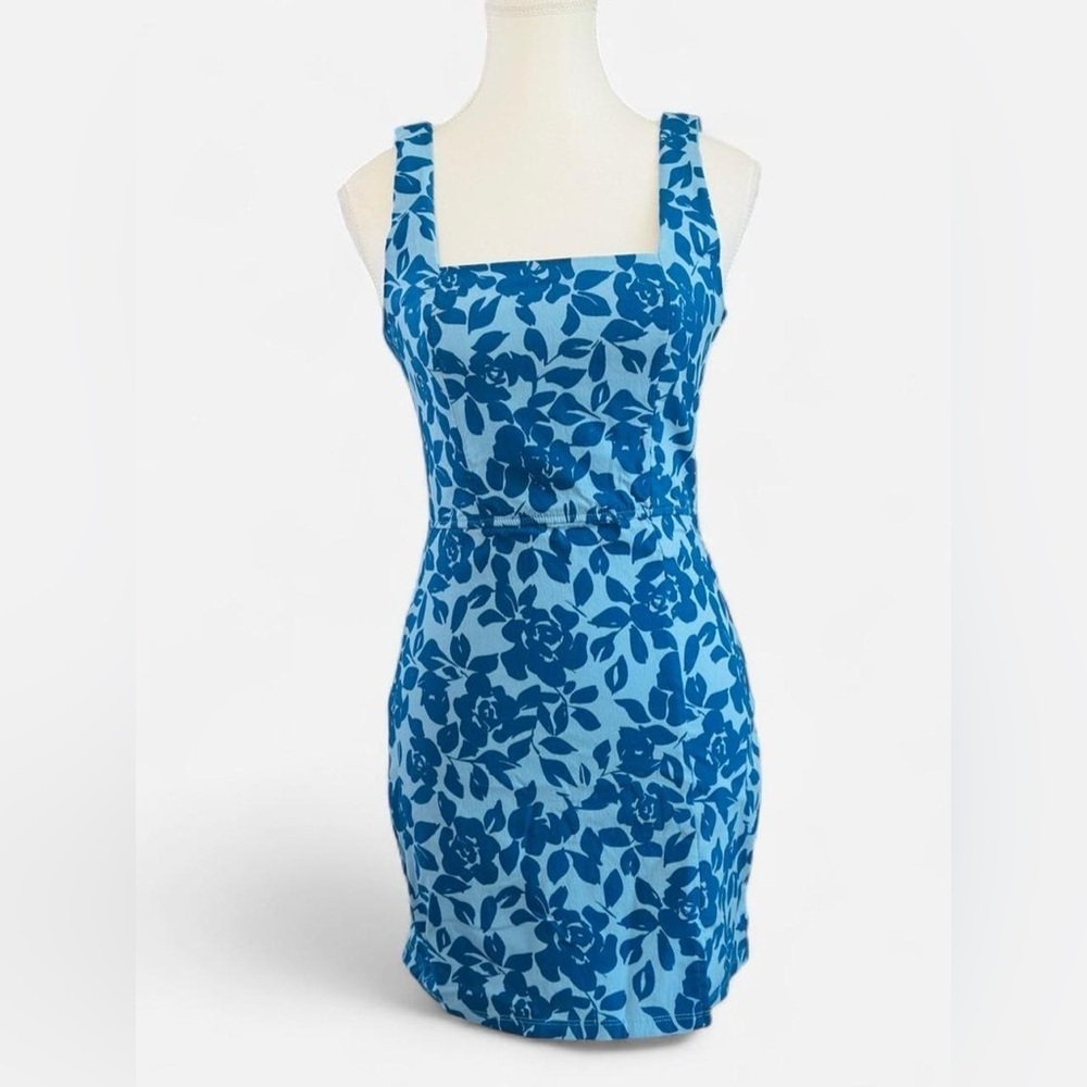 Trixxi Blue Floral Bodycon Mini Dress Small